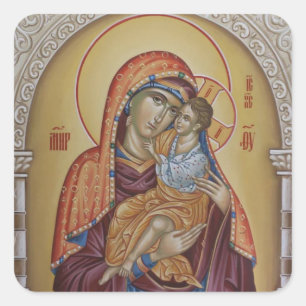 Sticker Carré Theotokos et le Christ Enfant