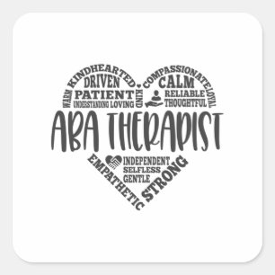 Sticker Carré thérapeute ABA, analyste du comportement