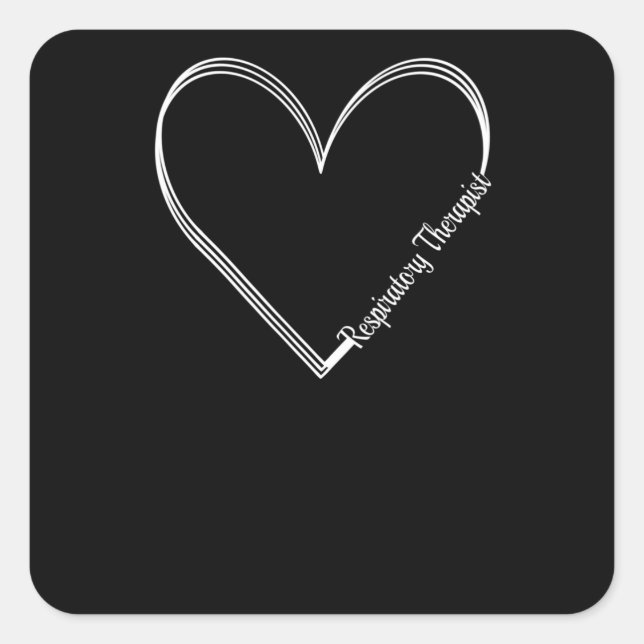 Sticker Carré Thérapeute respiratoire Coeur RT Soins Semaine Cad (Devant)