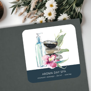 STICKER CARRÉ THÉRAPIE SPA DE MASSAGE DE L'ORCHID STONE BAMBOO 