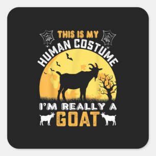 Sticker Carré This Is My Human Costume Goat Venin