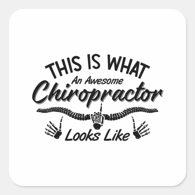 Sticker Carré This Is What An Awesome Chiropractor Chiro Spine (Devant)