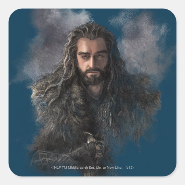 Sticker Carré THORIN OAKENSHIELD™ Illustration (Devant)