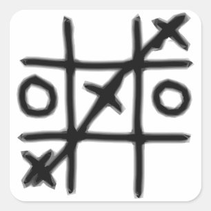 Sticker Carré Tic Tac Toe - 3 dans une rangée