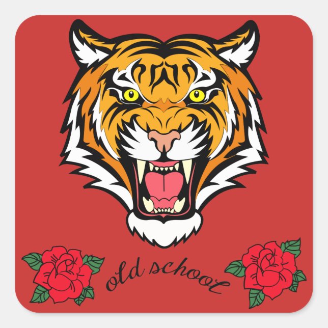 Sticker Carré Tigre (Devant)