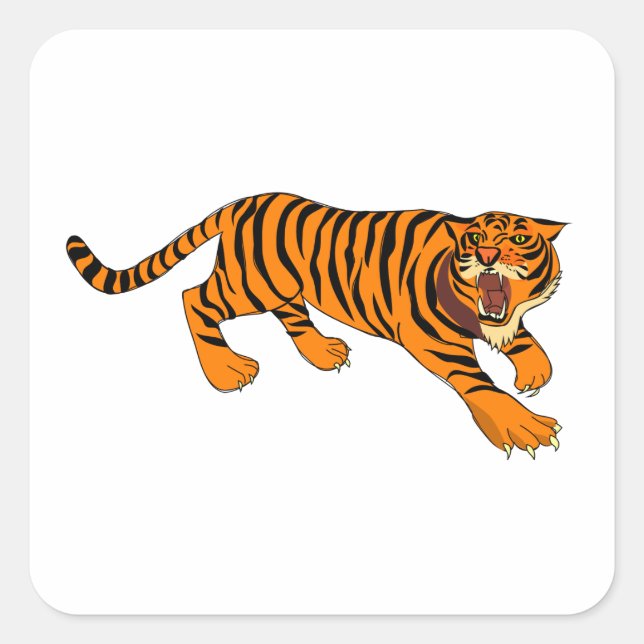 Sticker Carré Tigre (Devant)