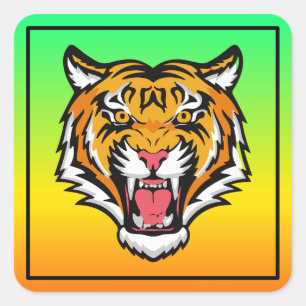 Sticker Carré Tigre torride tête-25818 Mug de voyage