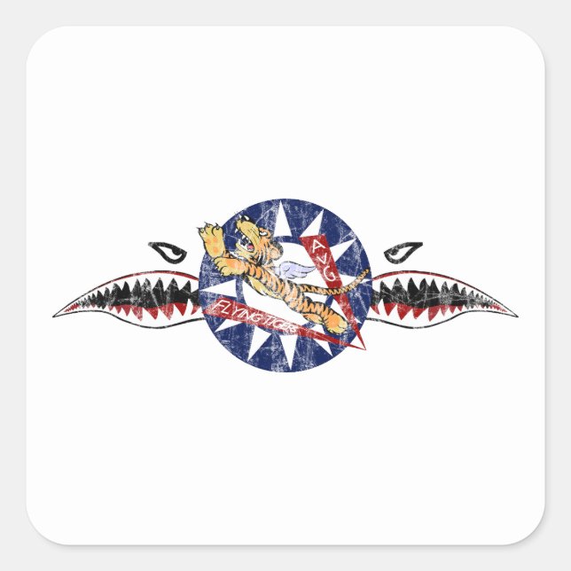 Sticker Carré tigres volants (Devant)