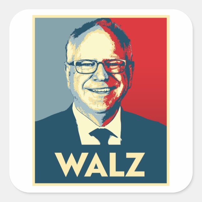 Sticker Carré Tim Walz (Devant)