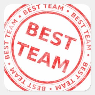 Sticker Carré Timbre de la meilleure équipe - prix, premier, cha