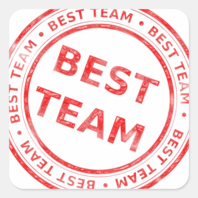 Sticker Carré Timbre de la meilleure équipe - prix, premier, cha (Devant)