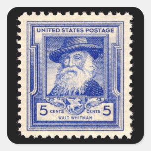 Sticker Carré Timbre-poste commémoratif américain Walt Whitman