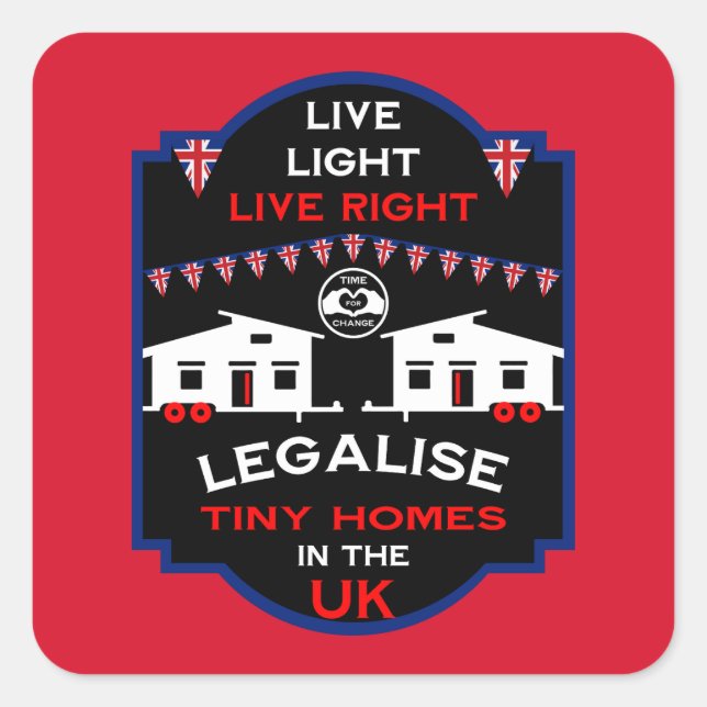 Sticker Carré Tiny House UK (Devant)