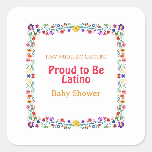 Sticker Carré Tiny Pride, Big Culture - Fière d'être Latino Baby (Devant)