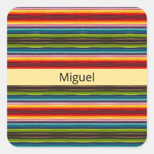 Sticker Carré Tissu psychédélique motif mexicain