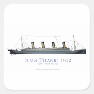 Sticker Carré Titanic 1912 1