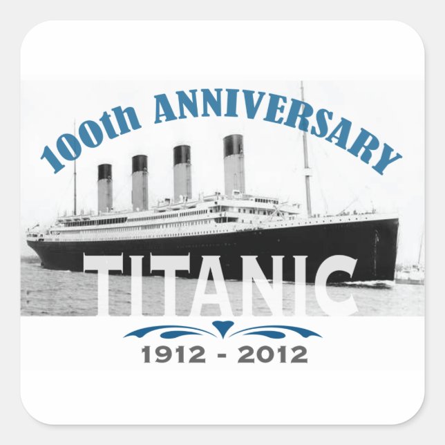 Sticker Carré Titanic Sinking 100 ans Anniversaire (Devant)