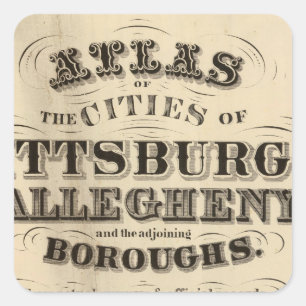 Sticker Carré Titre Page Pittsburgh, Atlas Allegheny