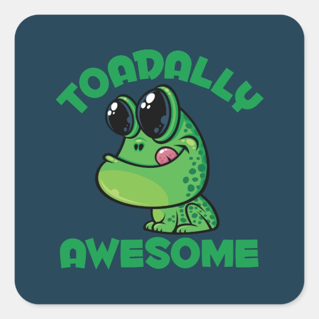 Sticker Carré Toad de Cartoon Joyeux (Devant)