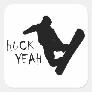 Sticker Carré Toile à grain d'orge ouais (snowboarding)