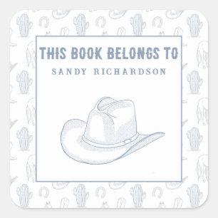 Sticker Carré Toile de Jouy Blue Cowboy - Boite