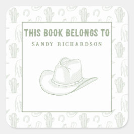 Sticker Carré Toile de Jouy Green Cowboy - Boite