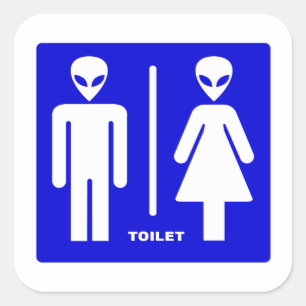 Sticker Carré Toilette Alien