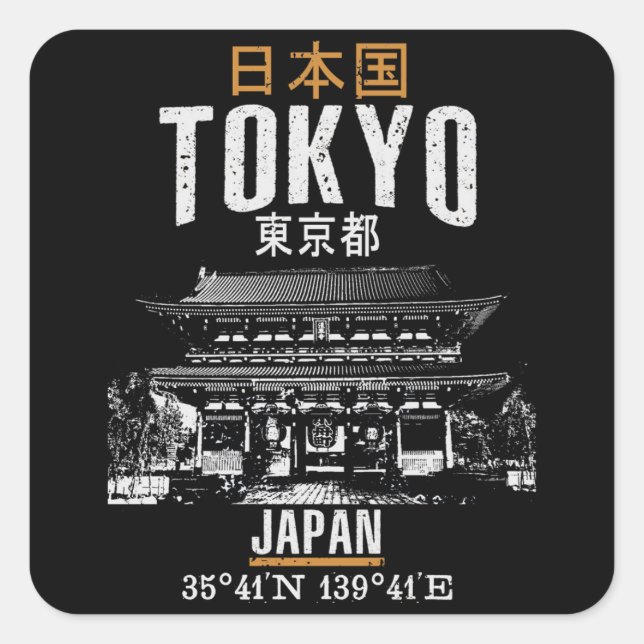 Sticker Carré Tokyo (Devant)