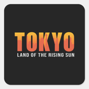 Sticker Carré Tokyo Ville de Japon Ville Skyline Drôle cadeau
