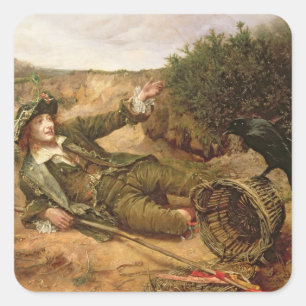 Sticker Carré Tombé par le Wayside, 1886 (huile sur toile)