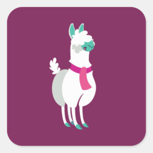 Sticker Carré Tommy le Llama