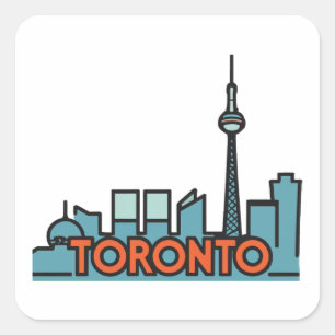 Sticker Carré Toronto Canada Skyline