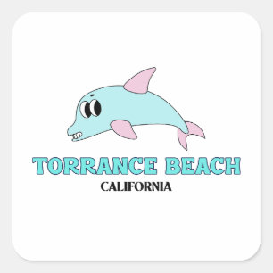 Sticker Carré Torrance Beach - Californie