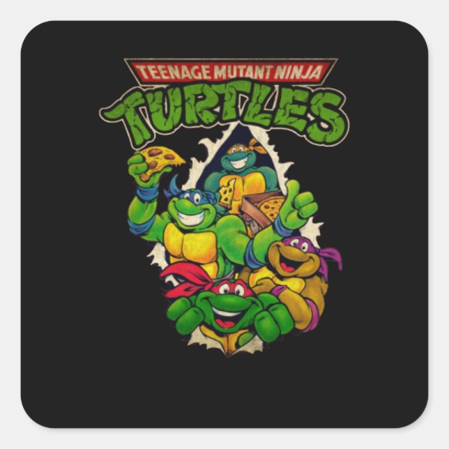 Sticker Carré Tortue guerrière (Devant)