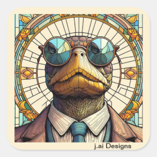 Sticker Carré Tortue la plus froide au monde