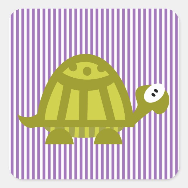 Sticker Carré Tortue verte (Devant)