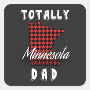 Sticker Carré TOTALEMENT MINNESOTA DAD Buffalo Plaid 