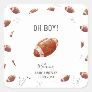Sticker Carré Touchdowns de football américain aquarelle bébé sh