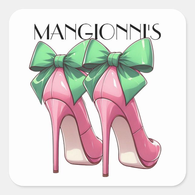 Sticker Carré Toucher les talons hauts (Devant)