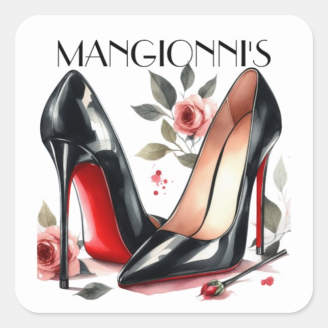 Sticker Carré Toucher les talons hauts (Devant)