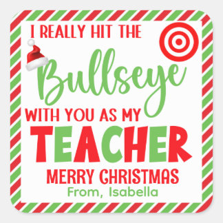 Sticker Carré Touchez le Noël des Bullseye