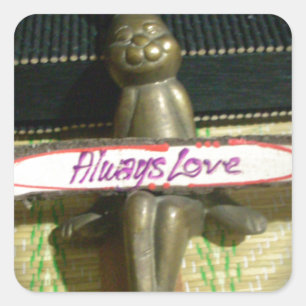 Sticker Carré Toujours Aimer Inspirational Rabbit Art Design d'i