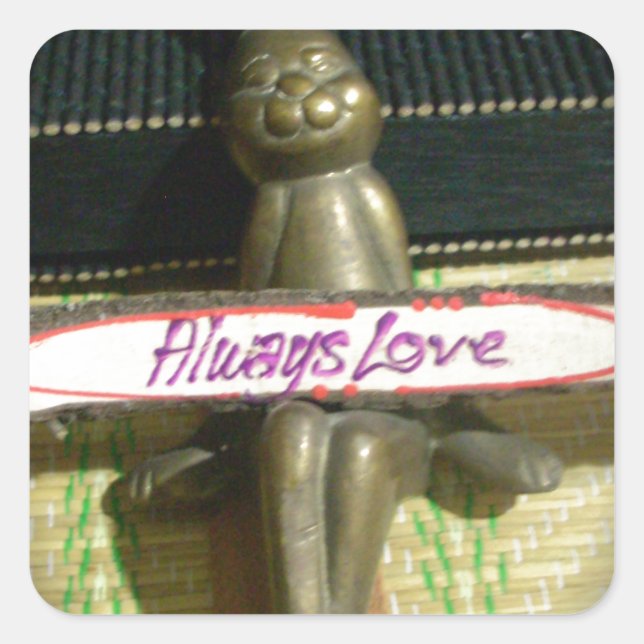 Sticker Carré Toujours Aimer Inspirational Rabbit Art Design d'i (Devant)
