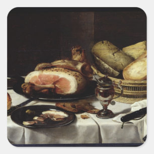 Sticker Carré Toujours la vie avec le jambon