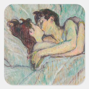 Sticker Carré Toulouse-Lautrec - En Lit, Baiser