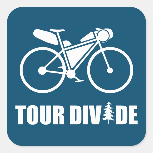 Sticker Carré Tour Divide Bikepacking (Devant)