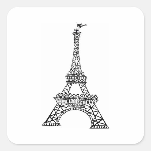 Sticker Carré Tour Eiffel (Devant)