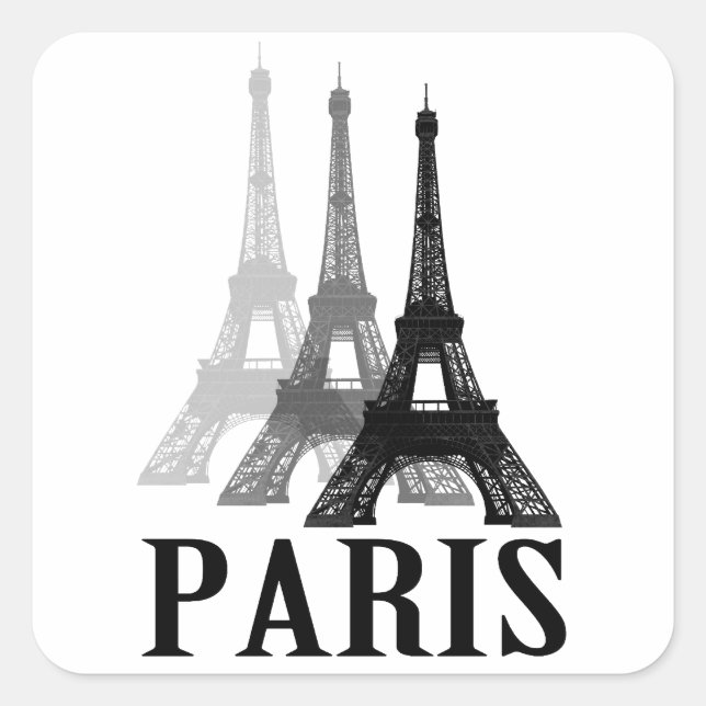 Sticker Carré Tour Eiffel Paris (Devant)
