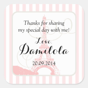 Sticker Carré Tour Eiffel Paris Mariage