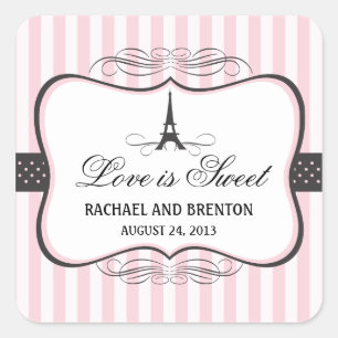 Sticker Carré Tour Eiffel Paris Mariage